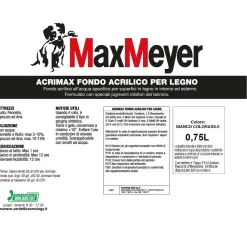Fondo acrilico MaxMeyer Acrimax per legno bianco 0,75 l