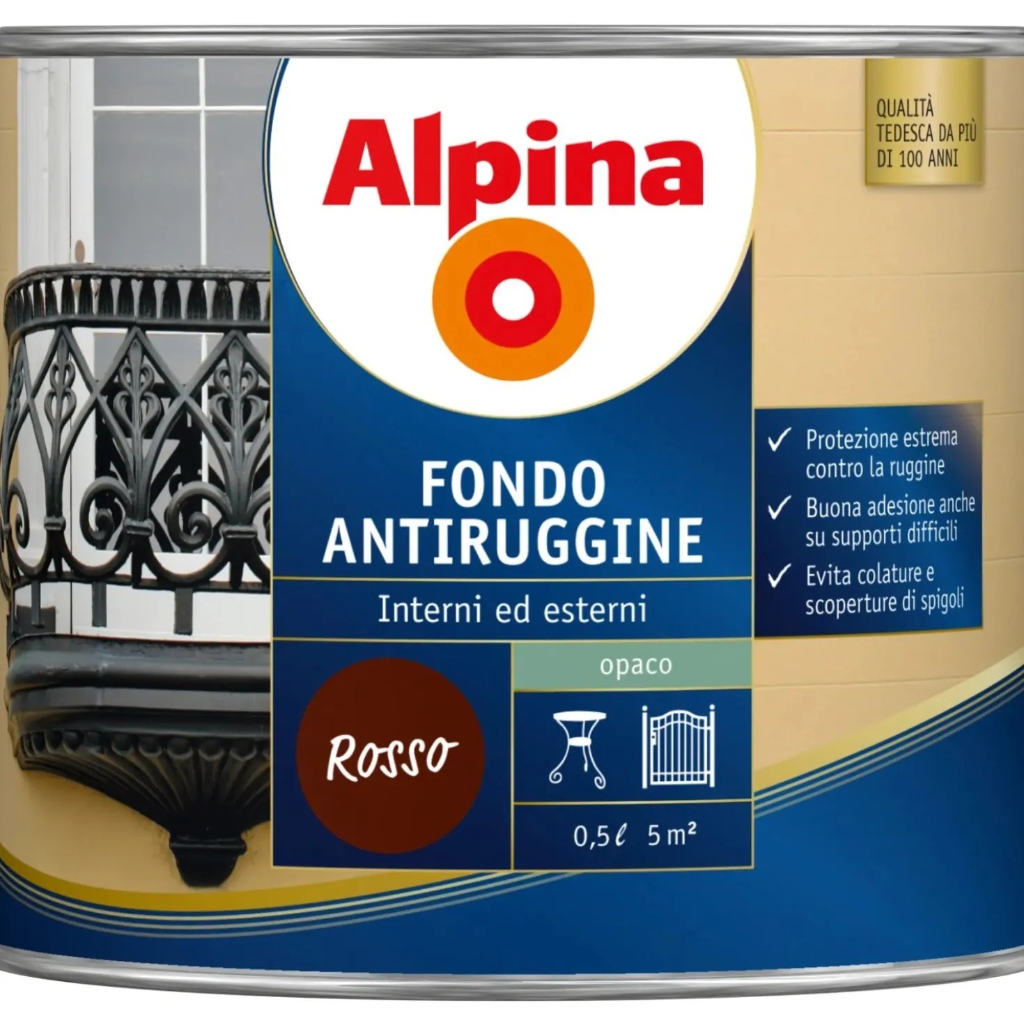Fondo antiruggine Alpina rosso