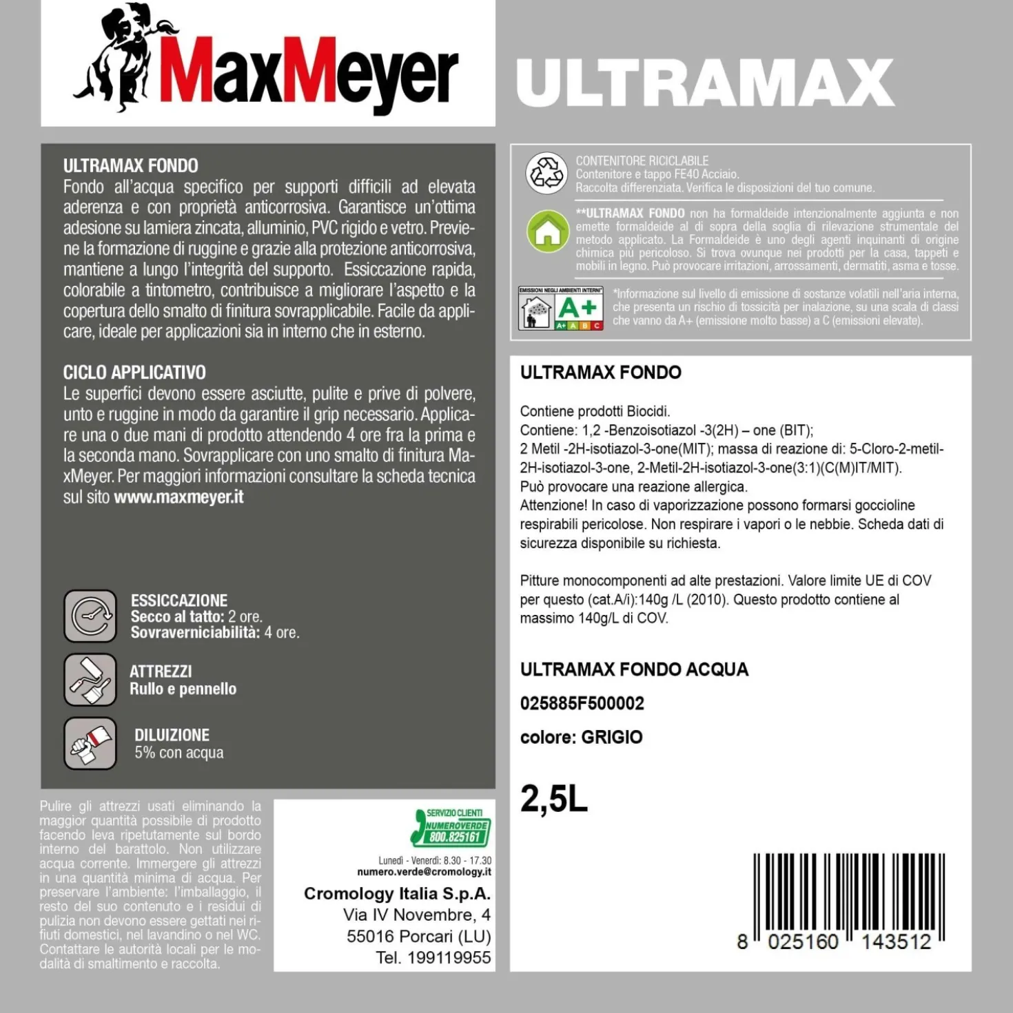 Fondo Ultramax all`acqua 2,5 l grigio