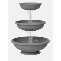 Fontana con ciotole set 3 pz Bama grigio 50x64 cm