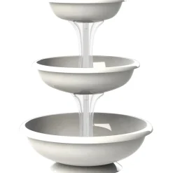 Fontana con ciotole set 3 pz Bama bianco 50x64 cm