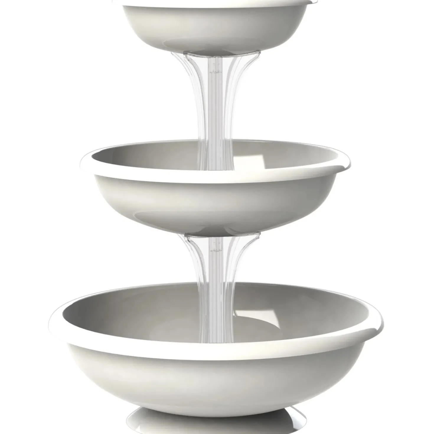 Fontana con ciotole set 3 pz Bama bianco 50x64 cm