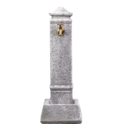 Fontana da giardino Isernia in cemento grigio H 75 cm