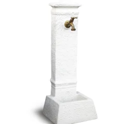 Fontana da giardino Isernia in cemento bianco H 75 cm