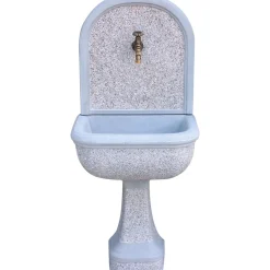 Fontana da giardino Mincio in cemento grigio H 132x57x42 cm