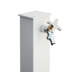 Fontana da giardino Nottingham in metallo bianco H 98 cm