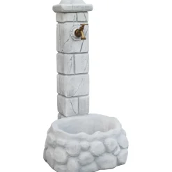 Fontana da giardino Savona in cemento grigio H 92 cm