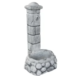 Fontana da giardino Savona in cemento grigio H 92 cm