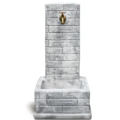 Fontana da giardino Vedovella Verona in cemento grigio H 76 cm