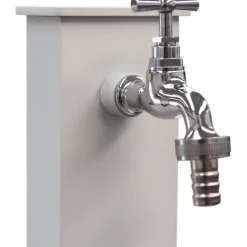Fontana da giardino York in metallo bianco H 82 cm