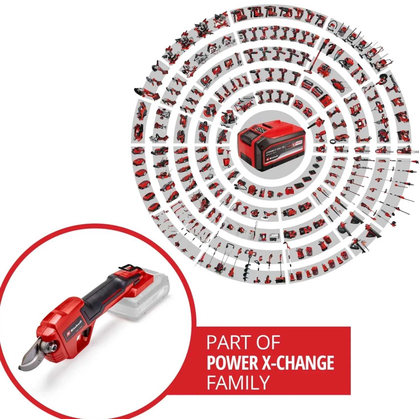 Forbici da potatura a batteria Einhell 18 V - Solo corpo macchina