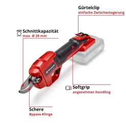 Forbici da potatura a batteria Einhell 18 V - Solo corpo macchina
