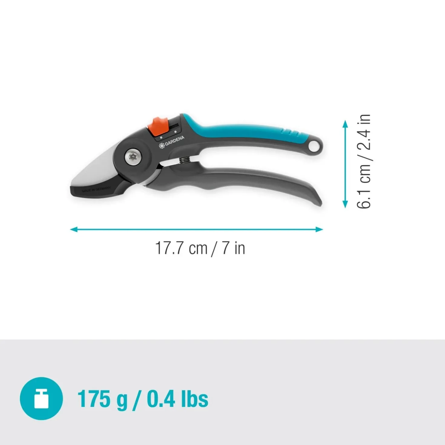 Forbici da potatura a incudine Gardena PremiumCut taglio fino a Ø 20 mm