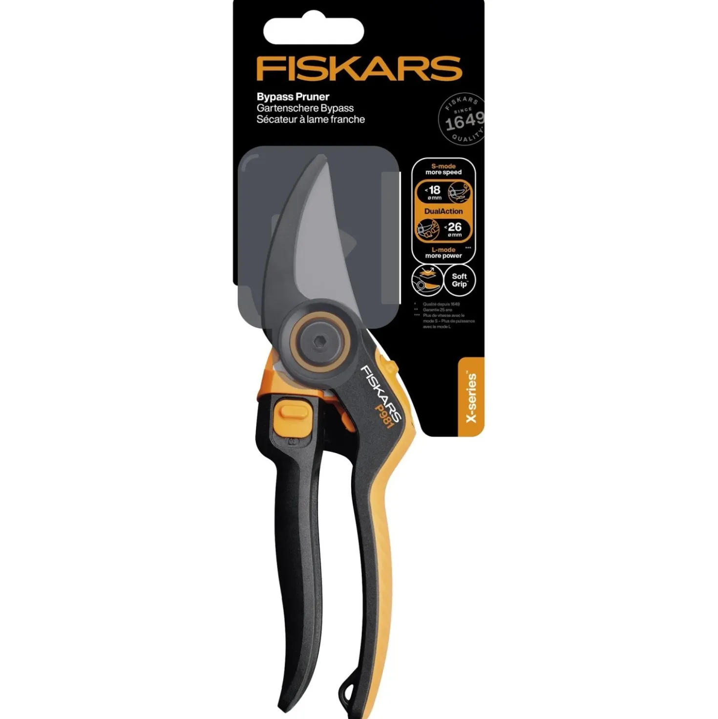 Forbici giardino Fiskars X-Series DualAction Bypass P981 taglio 26 mm