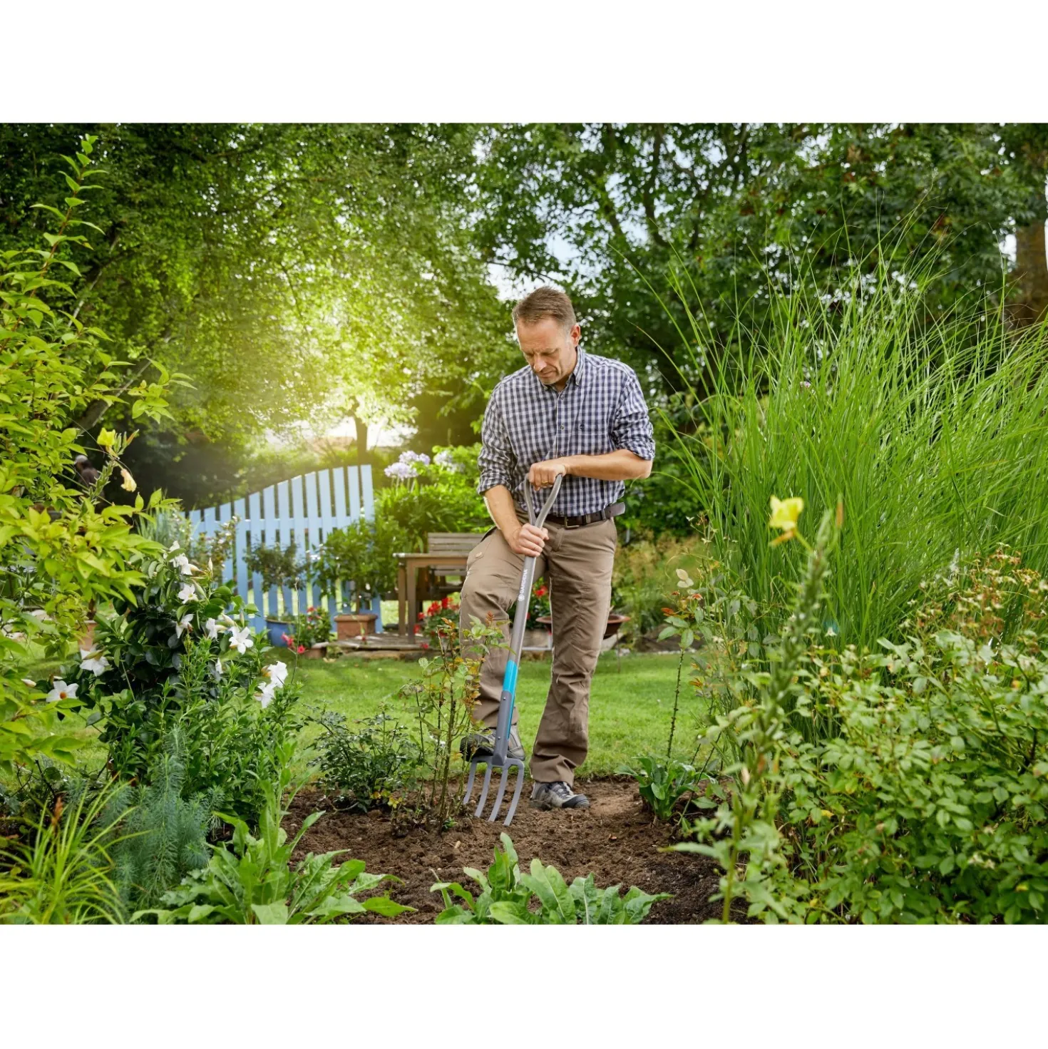Forca a 4 denti Gardena NatureLine L 113 cm manico in legno