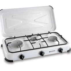 Fornello smaltato con 3 bruciatori in acciaio inox