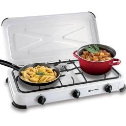 Fornello smaltato con 3 bruciatori in acciaio inox