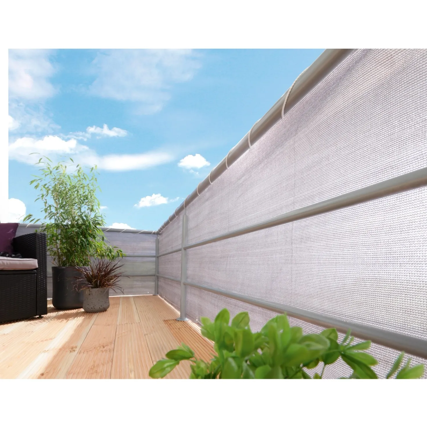 Frangivista da balcone 90x500 cm grigio