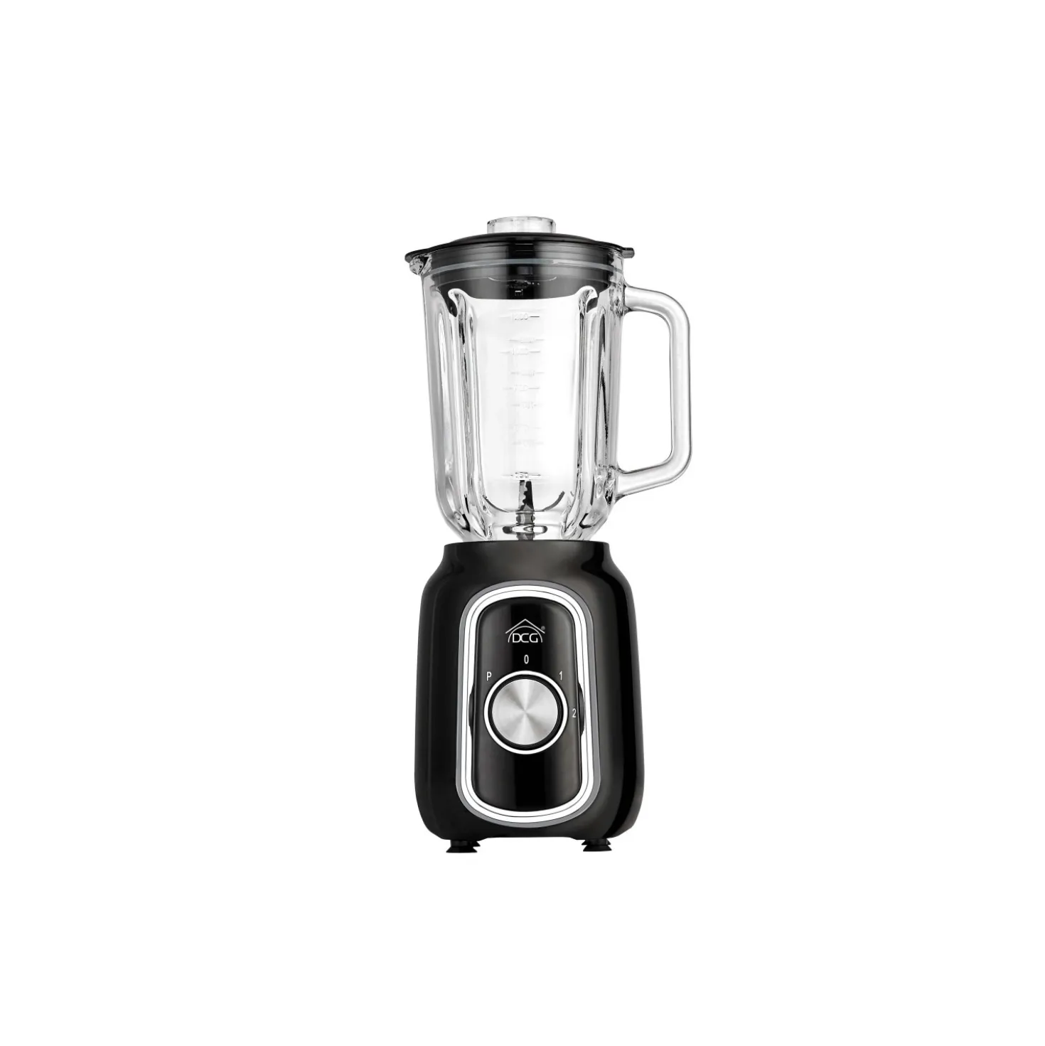 Frullatore con bicchiere in vetro 4 lame nero 500W 1,5 l