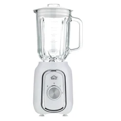 Frullatore con bicchiere in vetro 4 lame bianco 500W 1,5 l