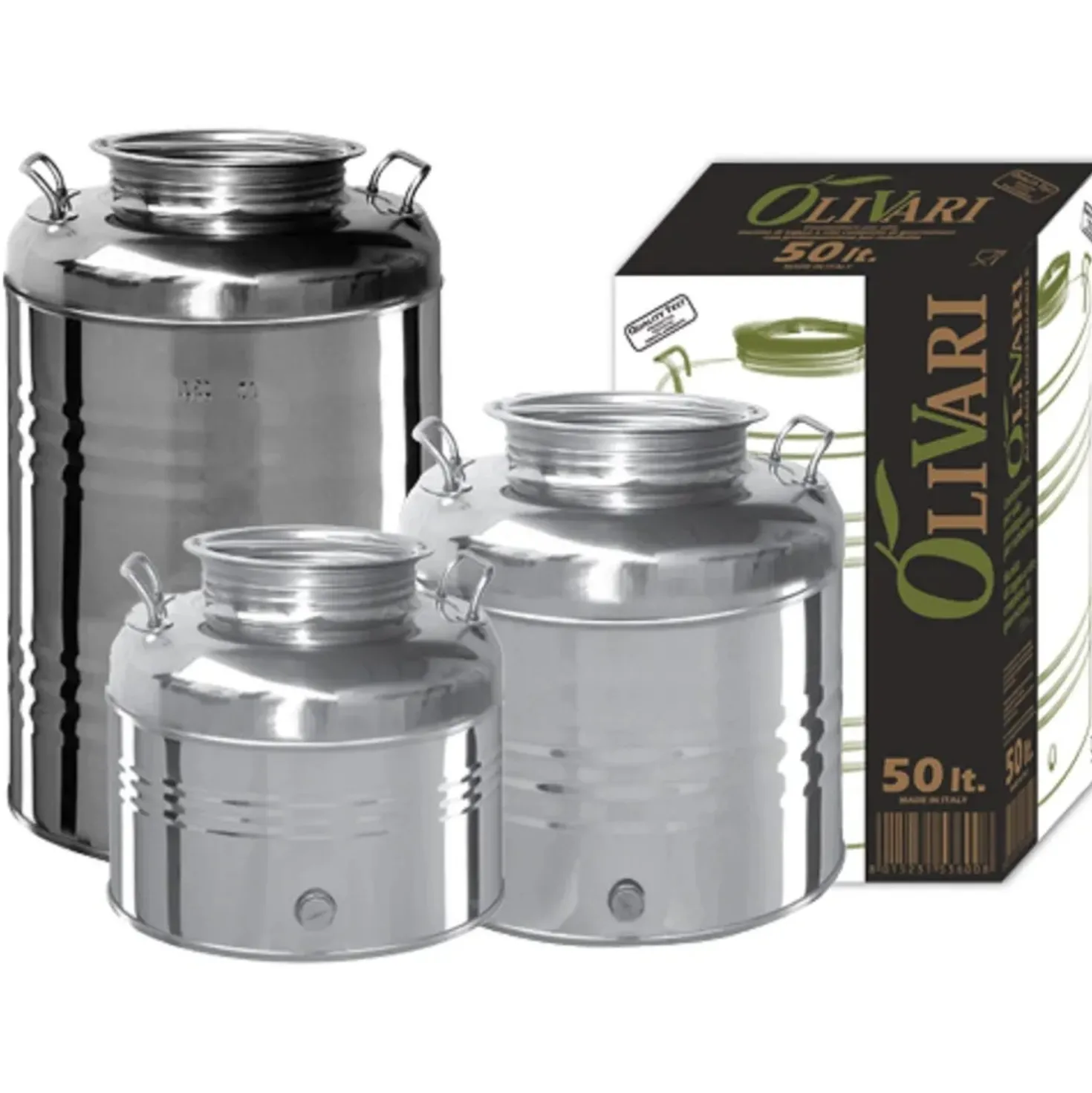 Fusto contenitore olio inox olivari 15 l