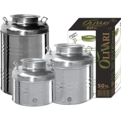 Fusto contenitore olio inox olivari 50 l