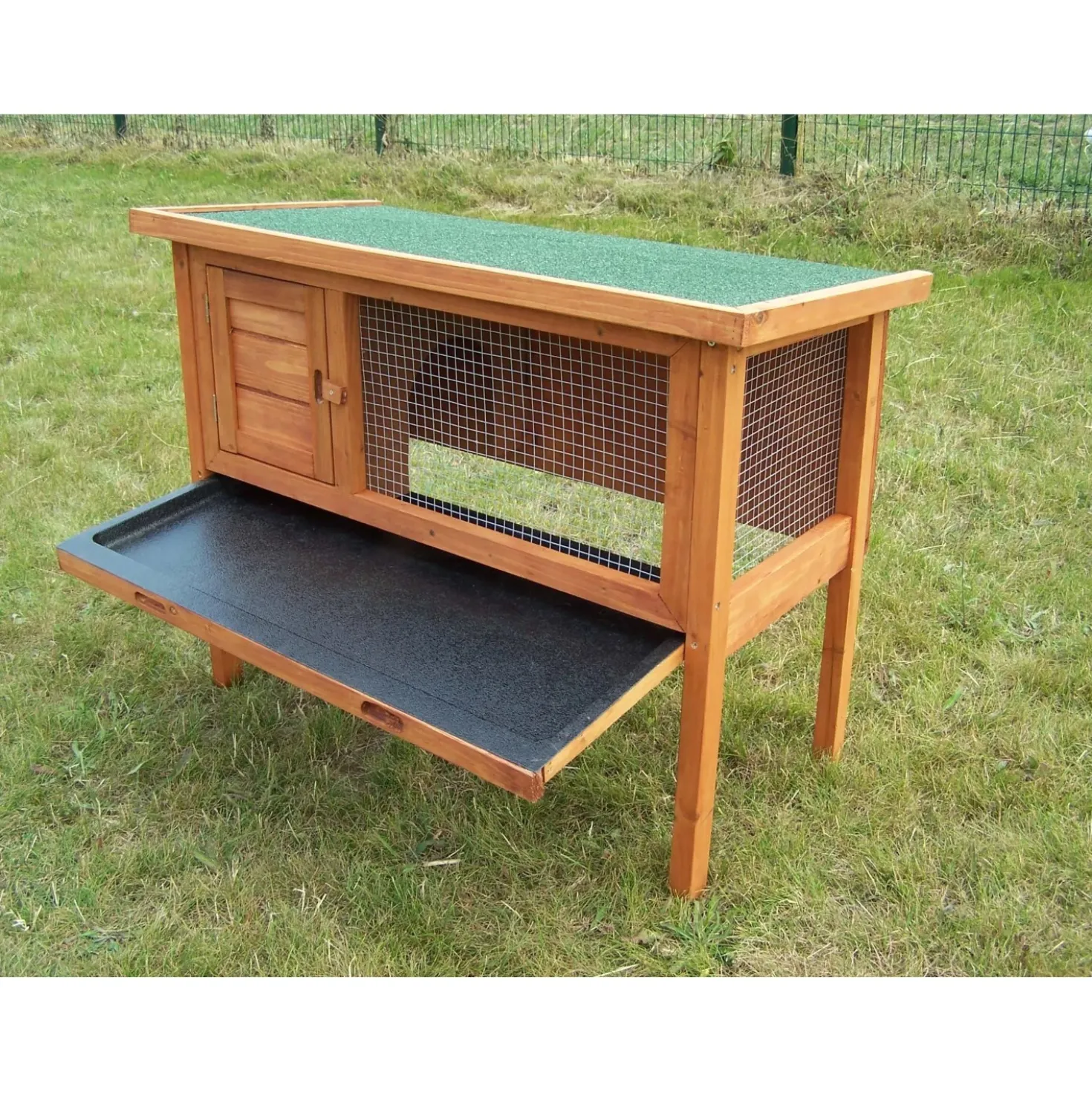 Gabbia per conigli in legno di abete 91,5x45x70 cm