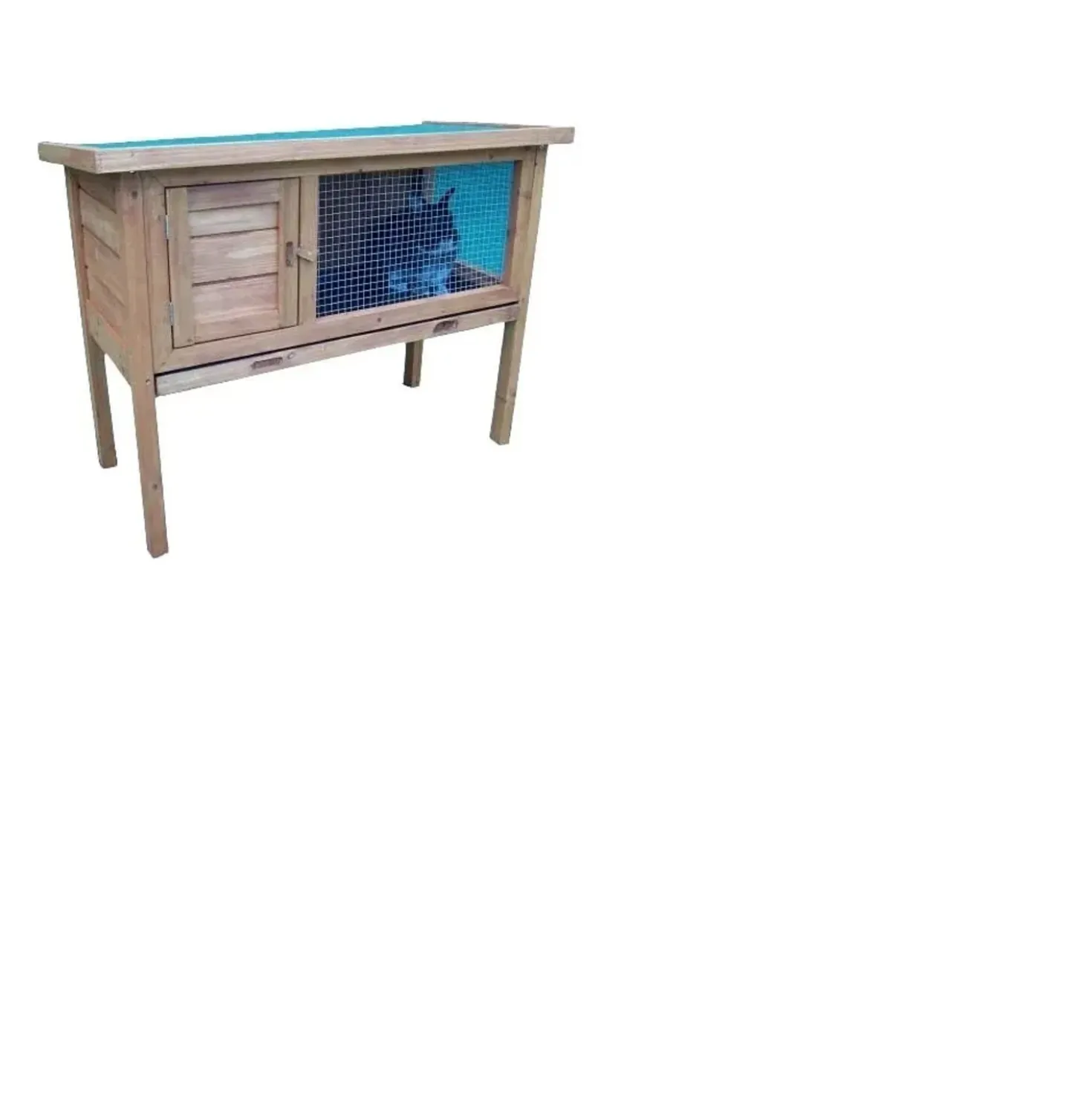 Gabbia per conigli in legno di abete 91,5x45x70 cm