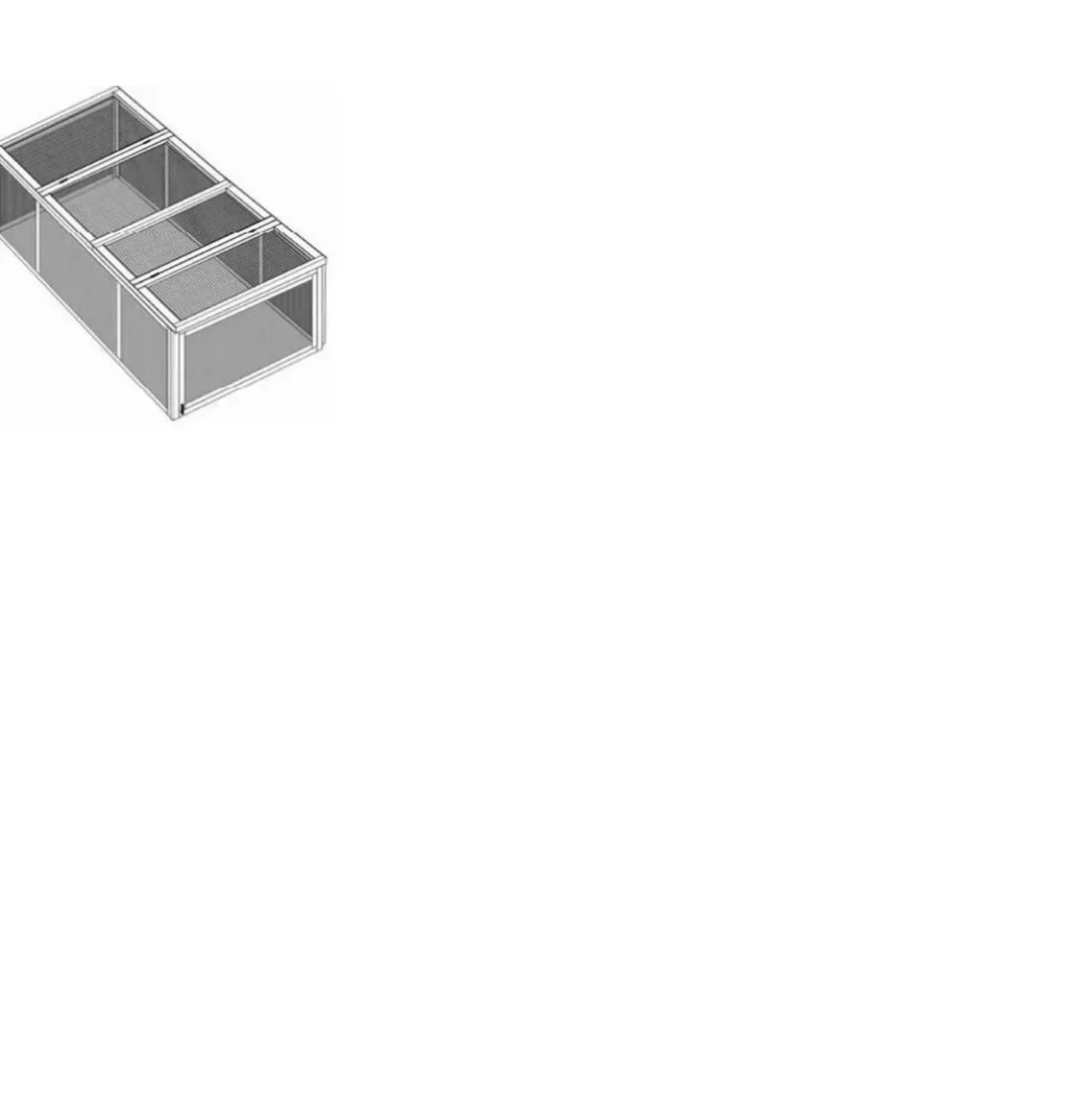 Gabbia per conigli in legno di abete 180x90x48 cm