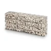 Gabbione in metallo con granulati bianco 16 kg 100x50x50 cm