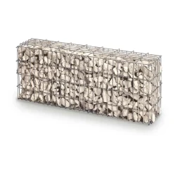 Gabbione in metallo decorativo e contenitivo 100x25x50 cm