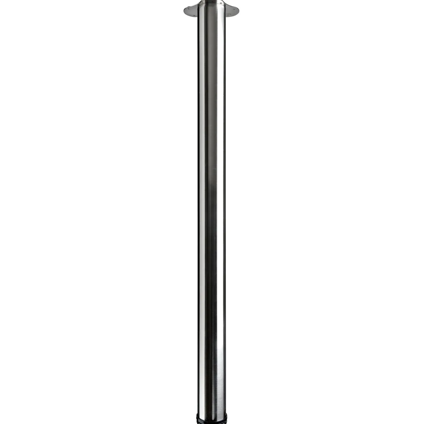 Gamba da tavolo con piastra montaggio in acciaio inox Ø 75 x H 1100-1130 mm