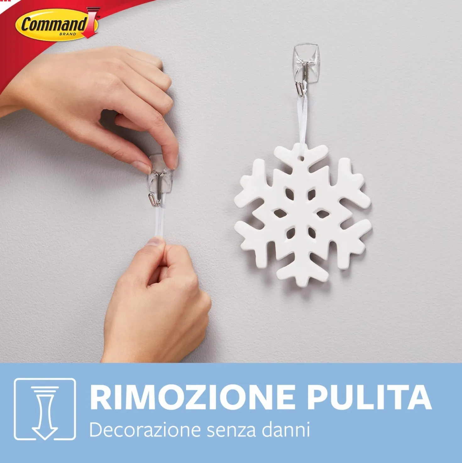 Ganci adesivi trasparenti 3M Command™ con punta metallica 3 pz