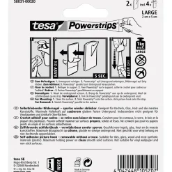 Ganci per quadro Tesa Powerstrips bianco 2 pz + 4 Powerstrips Large