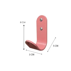 Gancio 1 posto in alluminio rosa antico L 3 x H 8 x P 4 cm