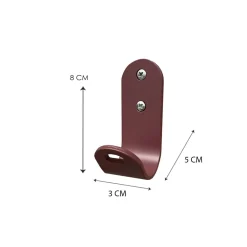 Gancio 1 posto in alluminio rosso L 3 x H 8 x P 4 cm