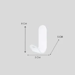 Gancio 1 posto in alluminio bianco L 3 x H 8 x P 4 cm