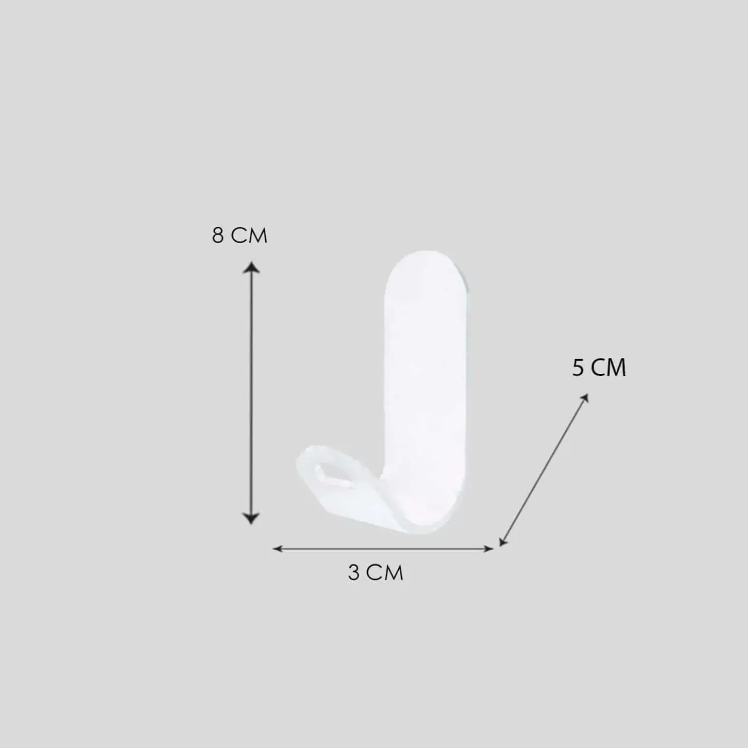 Gancio 1 posto in alluminio bianco L 3 x H 8 x P 4 cm