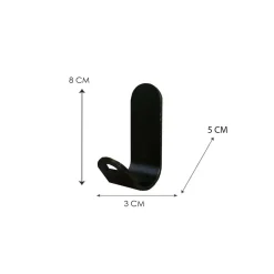 Gancio 1 posto in alluminio nero opaco L 3 x H 8 x P 4 cm