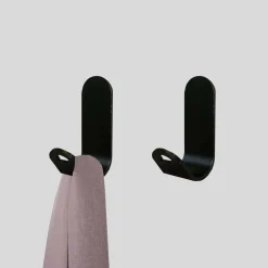 Gancio 1 posto in alluminio nero opaco L 3 x H 8 x P 4 cm