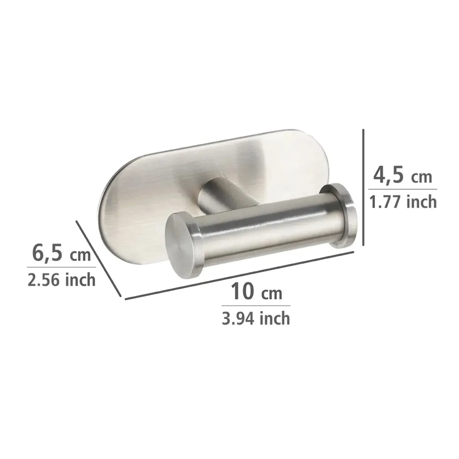 Gancio adesivo a muro Wenko Turbo-Loc Duo Orea acciaio inox opaco
