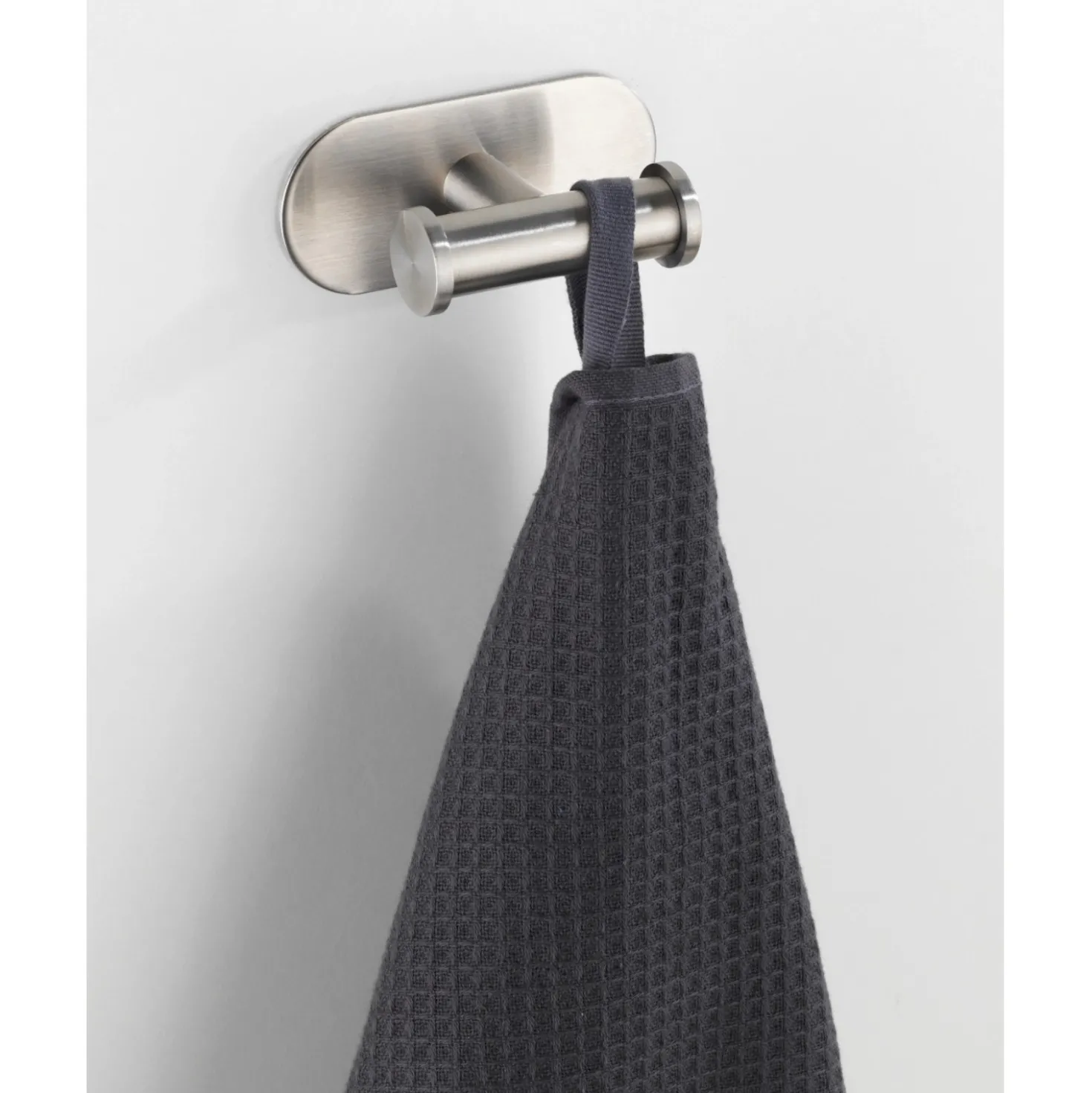 Gancio adesivo a muro Wenko Turbo-Loc Duo Orea acciaio inox opaco