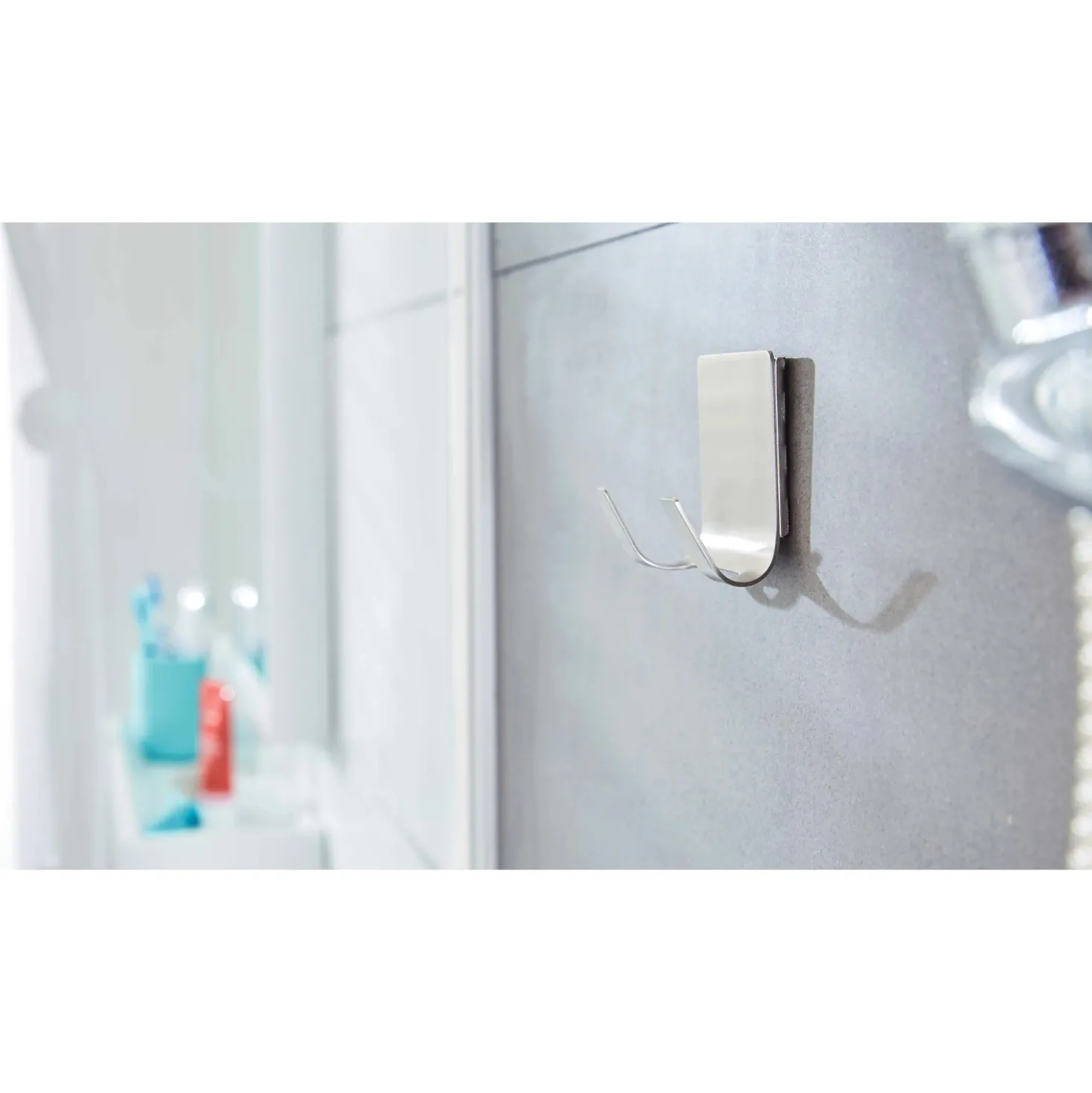 Gancio autoadesivo doppio in metallo Tesa Powerstrips® Zoom Waterproof