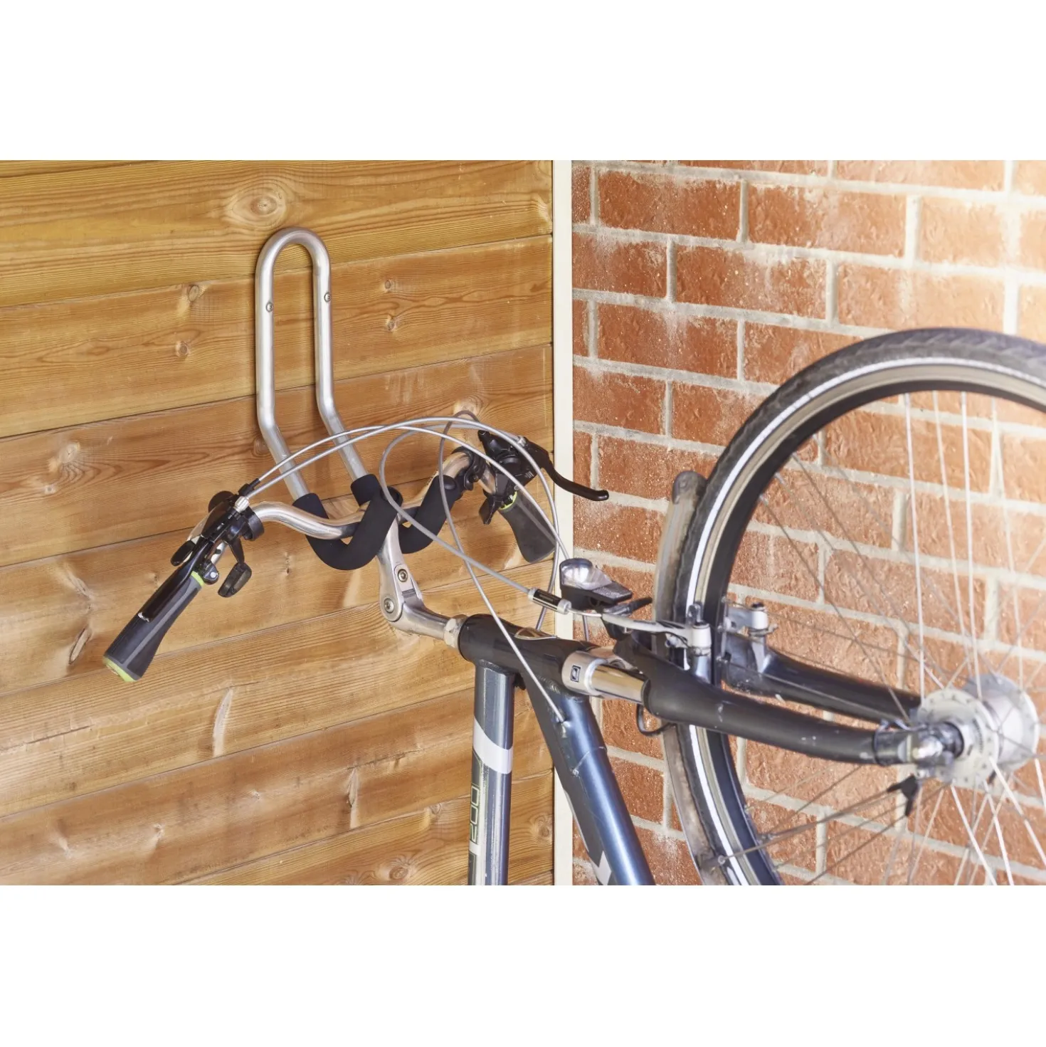 Gancio bici muro da manubrio doppio rivestito Ø 20 mm