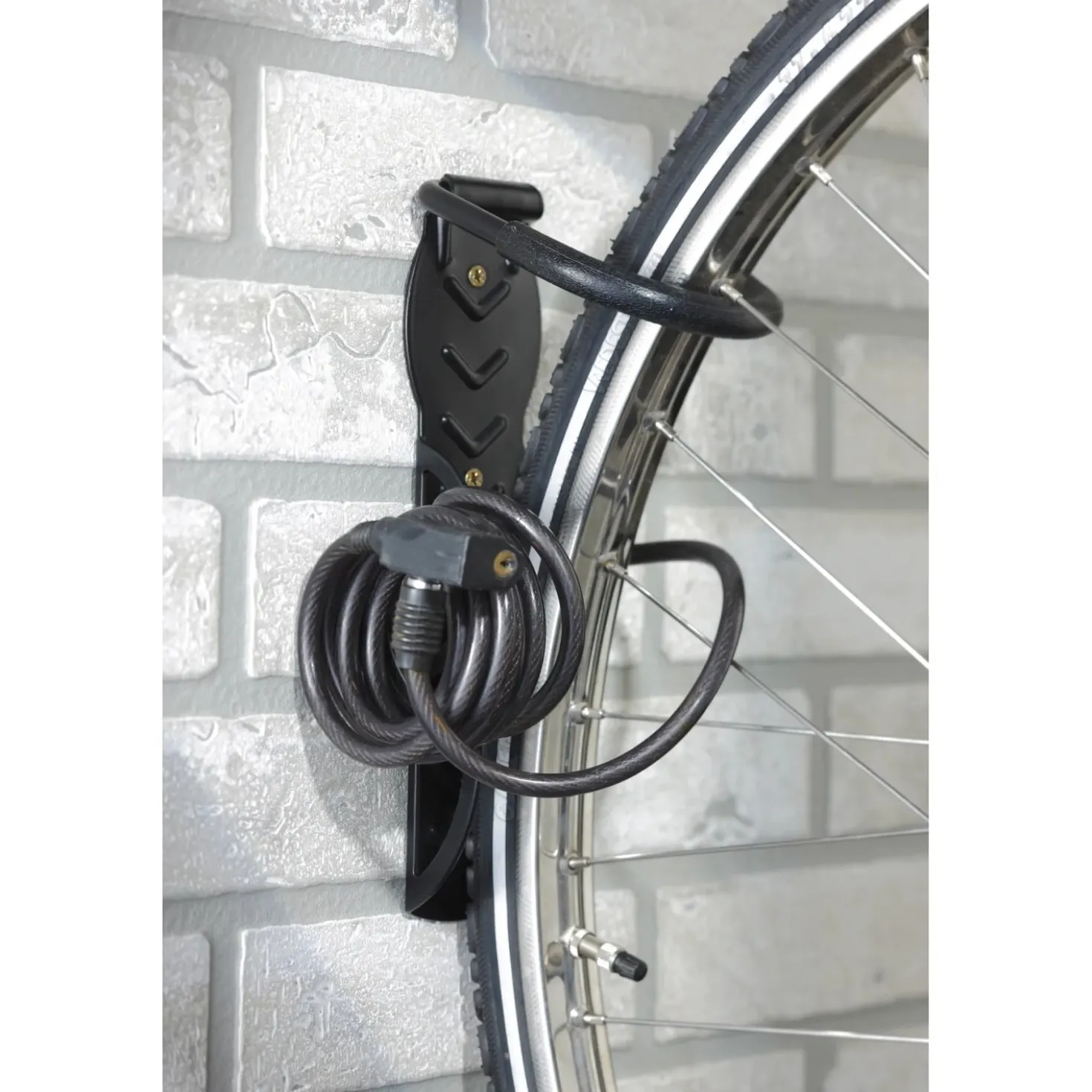Gancio bici muro da ruota con piastra max. 25 kg