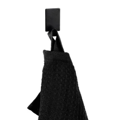 Gancio da parete quadrati Wenko in acciaio inox nero 4 pz 19x34x15 mm