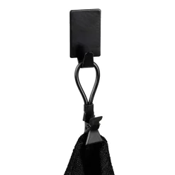 Gancio da parete quadrati Wenko in acciaio inox nero 4 pz 19x34x15 mm