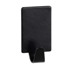 Gancio da parete quadrati Wenko in acciaio inox nero 4 pz 19x34x15 mm