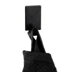 Gancio da parete quadrati Wenko in acciaio inox nero 4 pz 19x34x15 mm