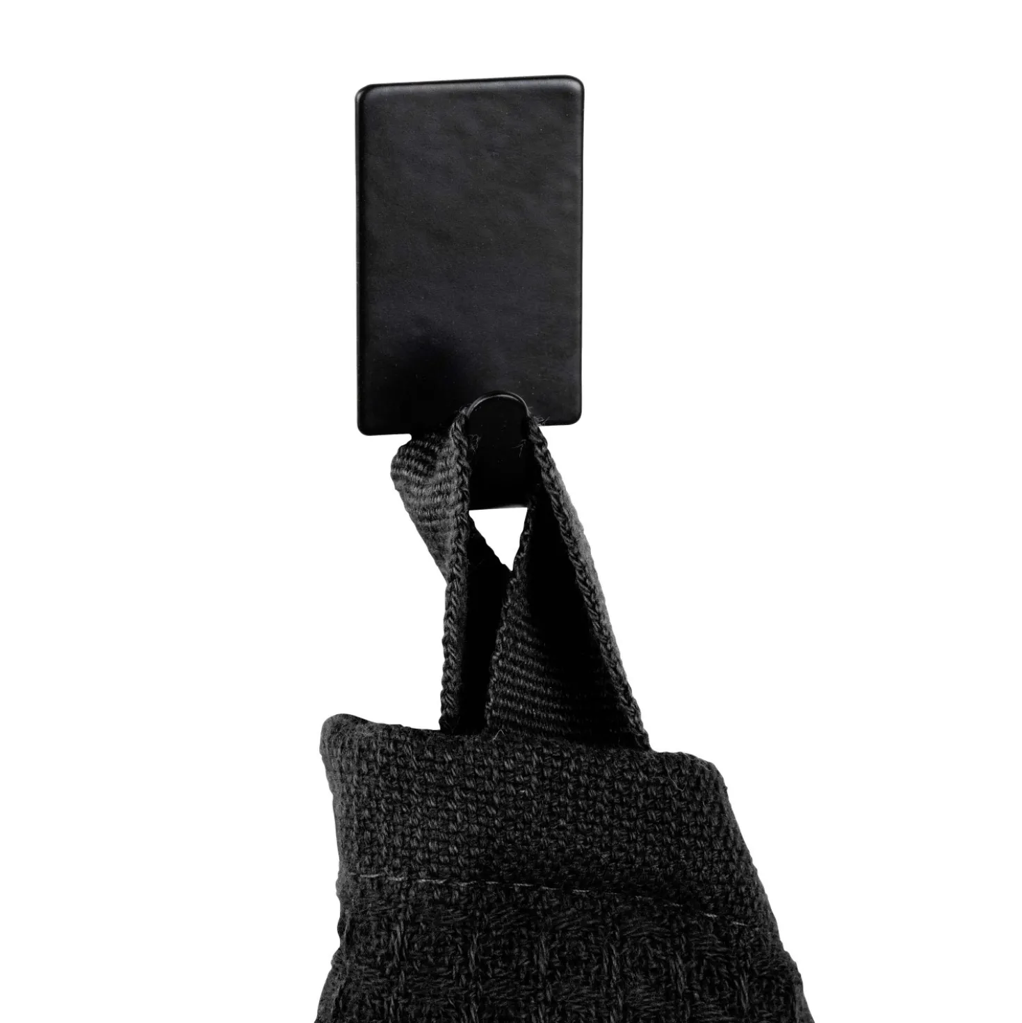 Gancio da parete quadrati Wenko in acciaio inox nero 4 pz 19x34x15 mm